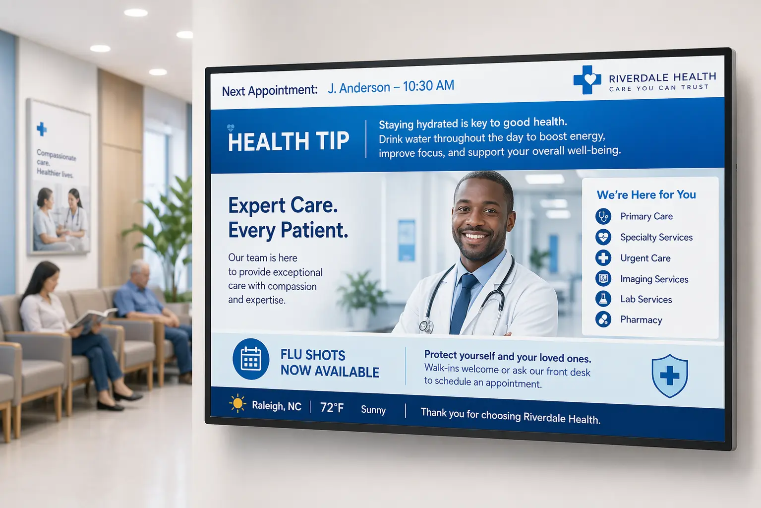 Hospital Health Clinic digital signage
