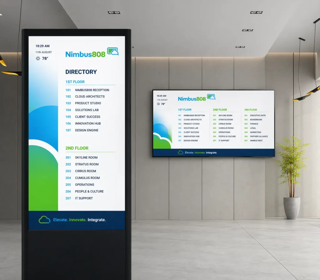 Office display horizontal and vertical